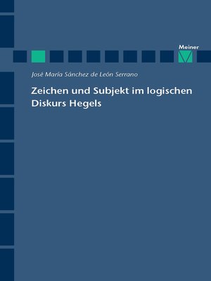 cover image of Zeichen und Subjekt im logischen Diskurs Hegels